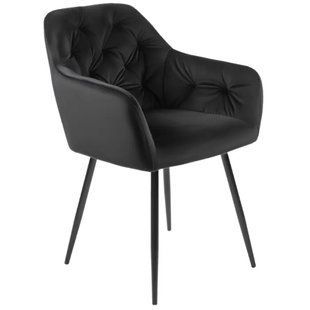 Стілець оксамитовий MEBEL ELITE VIKI Velvet чорний