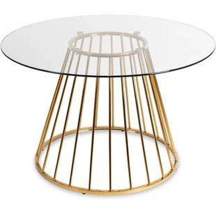 Стіл круглий MEBEL ELITE OLIVIER 120 см прозорий