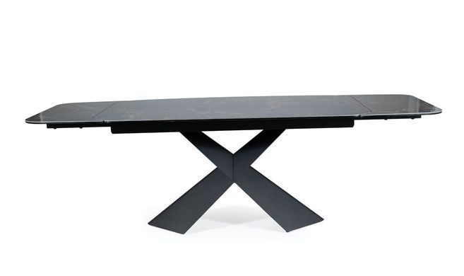 Стол обеденный Avangard II Ceramic 160(240)X95 см Черный Мрамор / Черный SIGNAL