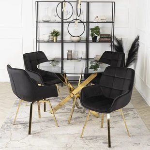 Стілець оксамитовий поворотний MEBEL ELITE MIA Velvet Чорний