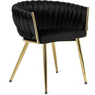 Стул бархатный MEBEL ELITE CAPRI Velvet Черный / Золотой
