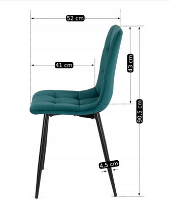 Стул бархатный MEBEL ELITE PERU велюр Бирюзовый