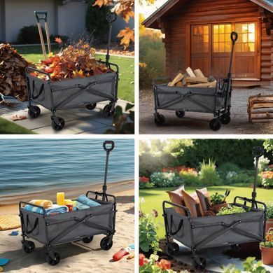 Садовая складная тележка MEBEL ELITE GILBERT 70 л Серый