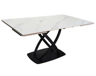 Стіл INTARSIO HILDA CERAMIC 160(240)*90 Білий мат/Чорний