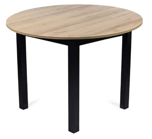 Стол кухонный раскладной MEBEL ELITE HARRY 102-142х102 см дуб ривьера / черный