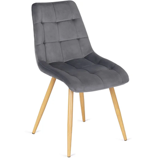 Стілець оксамитовий MEBEL ELITE RODRI Velvet Сірий / Натуральний