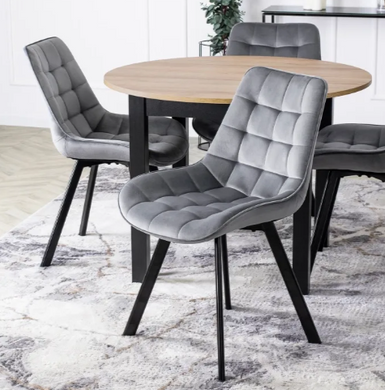 Стіл кухонний розкладний MEBEL ELITE HARRY 102-142х102 см дуб рів'єра / чорний