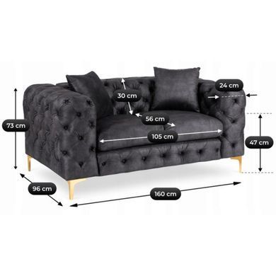 Диван MEBEL ELITE SORRENTO 2S Чорний