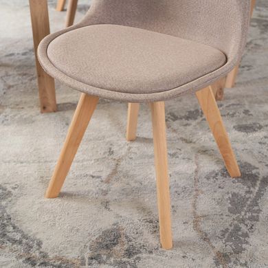 Стул MEBEL ELITE NEVEL Ткань Бежевый / Дуб