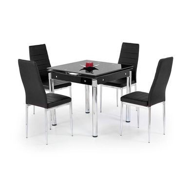 Стол Kent Черный/Хром 80(130)х80 см HALMAR