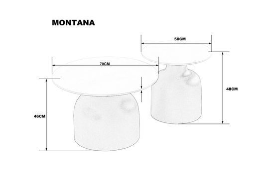 Комплект журнальных столиков MONTANA Белый глянец/Черный