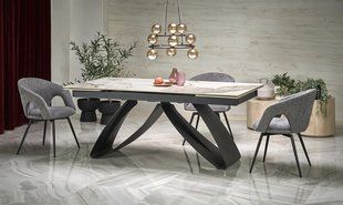 Стол HILARIO 180(260)x90 см Белый Мармор HALMAR