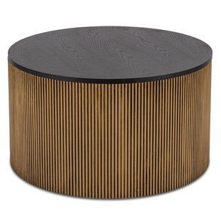 Журнальный стол MEBEL ELITE Miracle Max 80 см Черный/Золотой