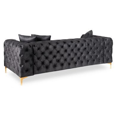 Диван MEBEL ELITE SORRENTO 3S Welur Черный