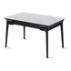 Стіл INTARSIO BONN CERAMIC 130(180)*80 білий глянець/чорний каркас