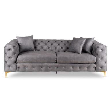 Диван MEBEL ELITE SORRENTO 3S Welur Сірий