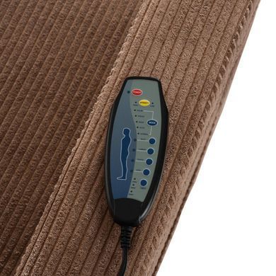 Крісло м'яке розкладне масажне з реклайнером MEBEL ELITE SEBASTIAN велюр Коричневий