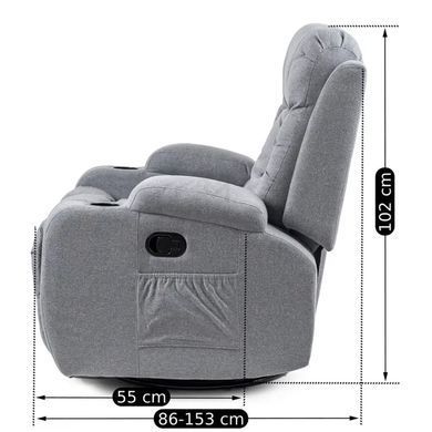 Масажне крісло MEBEL ELITE BOX 2 тканина: Сірий