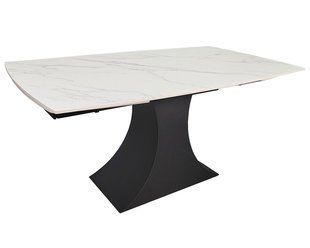 Стіл INTARSIO GILBERT CERAMIC 160(240)*90 Білий мат/Чорний