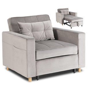 Кресло мягкое раскладное MEBEL ELITE SOLOR Welur Серый