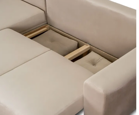 Кутовий диван лівий оксамитовий MEBEL ELITE MATEO Velvet 248 см бежевий