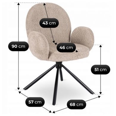Обеденный стул поворотный MEBEL ELITE MUSSO Boucle Коричневый