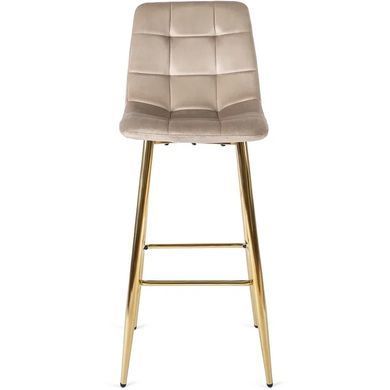 Барний стілець оксамитовий MEBEL ELITE ARIEL Ecru велюр Бежевий / Золотий