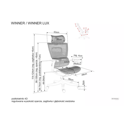 Кресло поворотное Winner Черный SIGNAL
