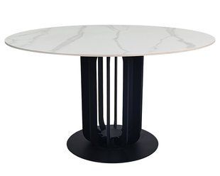 Стіл INTARSIO OLYMPIA CERAMIC 130 см Білий мат/Чорний