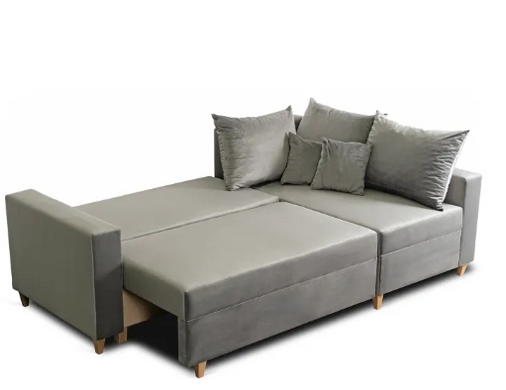 Кутовий диван оксамитовий MEBEL ELITE MARKUS Velvet 238 см сірий (правий)