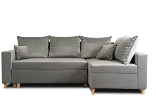 Кутовий диван оксамитовий MEBEL ELITE MARKUS Velvet 238 см сірий (правий)