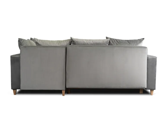 Кутовий диван оксамитовий MEBEL ELITE MARKUS Velvet 238 см сірий (правий)