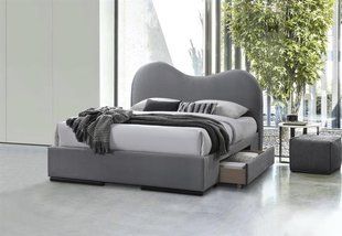 Кровать AMBER 160*200 см Серый HALMAR