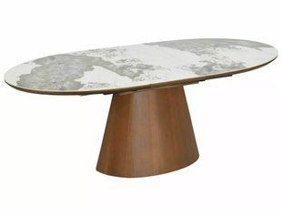 Стіл MAROCCO CERAMIC Білий Пандоро/Горіх 160(200)X90 SIGNAL