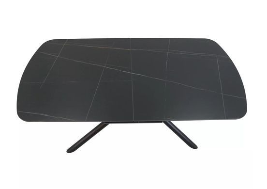 Стол обеденный раздвижной Vector 180(220)*90 см Черный мрамор/Черный мат SIGNAL