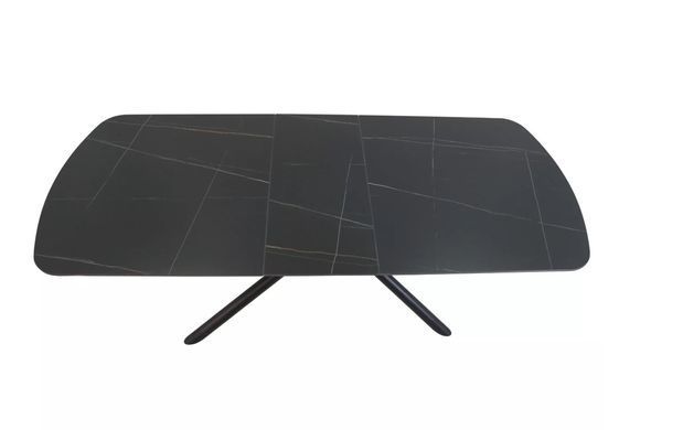 Стол обеденный раздвижной Vector 180(220)*90 см Черный мрамор/Черный мат SIGNAL