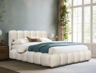 Кровать HALMAR BRISA 160x200см кремовая с подъемным механизмом