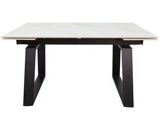 Стіл INTARSIO BERNARD CERAMIC 140(200)*90 Білий мат/Чорний