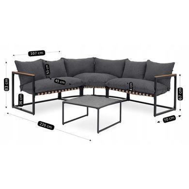 Комплект садовой мебели MEBEL ELITE TOLEDO Серый