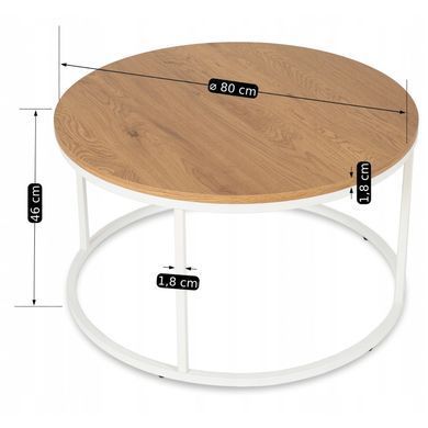 Журнальный стол MEBEL ELITE ANN MAX 80*80 см Дуб