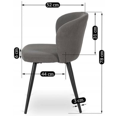 Стілець MEBEL ELITE HAILEY велюр Сірий