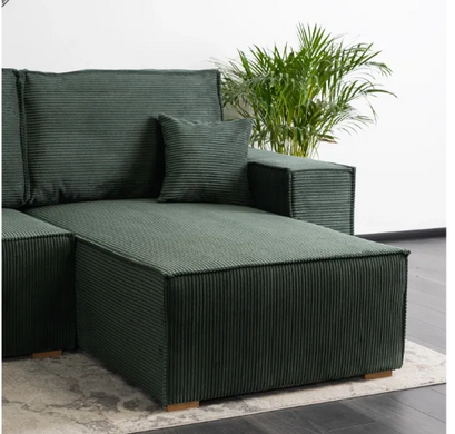 Угловой диван универсальный MEBEL ELITE ALEX 262 см ткань: зеленый