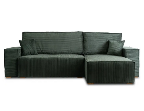 Угловой диван универсальный MEBEL ELITE ALEX 262 см ткань: зеленый