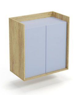 Приліжкова тумба MOBIUS 2D Натуральний Гікорі/Блакитний Горизонт HALMAR