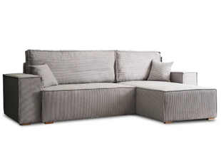Угловой диван универсальный MEBEL ELITE ALEX 262 см ткань: серый