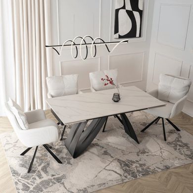 Обідній стіл MEBEL ELITE DEVON 160(220)*90 см Білий