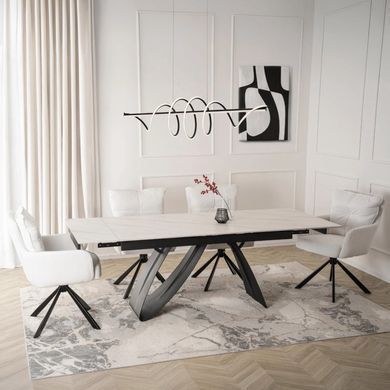 Обідній стіл MEBEL ELITE DEVON 160(220)*90 см Білий