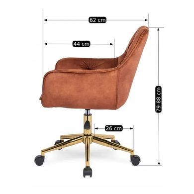 Крісло офісне обертове оксамитовий MEBEL ELITE MILAN Velvet Червоний / Золотий