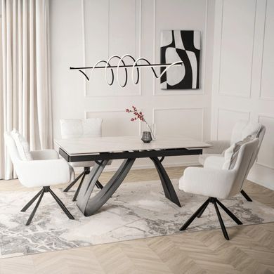Обідній стіл MEBEL ELITE DEVON 160(220)*90 см Білий