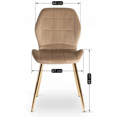 Стул MEBEL ELITE IRYS Бежевый велюр на золотых ножках